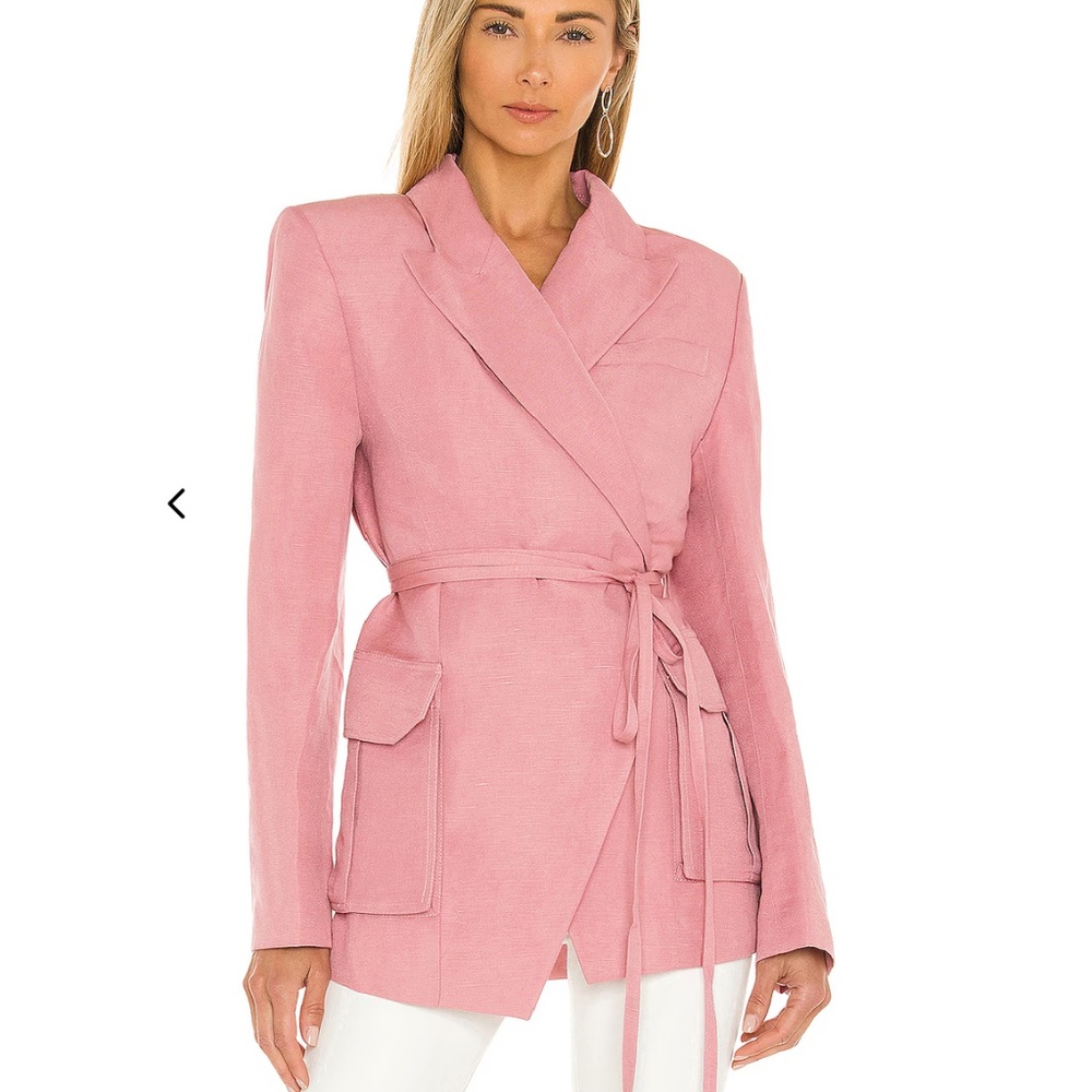 Women's Pink Linen Blazer
